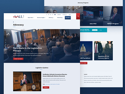 AALU Advocacy advertising advocacy association desktop diversity event insurance interior page politics responsive ui design web design