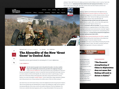 National Interest Article advertising article author desktop home page magazine news politics responsive stories ui design web design