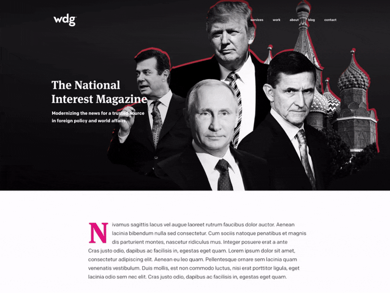 National Interest Case Study agency big typography case study large type magazine news presentation project view web design work display