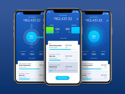 Financial Wellness - Hybrid Concepts account apple watch application bank checking credit data design finance financial interface ios iphone mobile mobile app money savings ui design ux watch