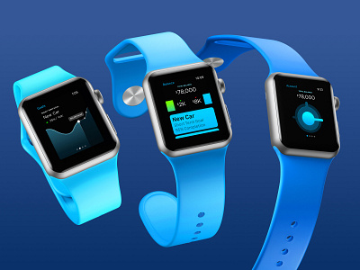 Financial Wellness - Watch Showcase account apple watch application bank checking credit data design finance financial interface ios iphone mobile mobile app money savings ui design ux watch