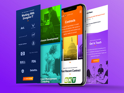 Emagine IT Mobile - Contracts contracts design design system homepage information technology mobile multicolored neon people photo overlay responsive services team ui ui design ux design web design