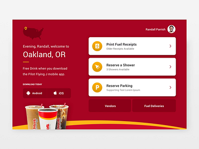 Pilot Flying J Kiosk Original Draft Color Ver. A design desktop energy gas kiosk responsive travel truck stop ui ui design web design