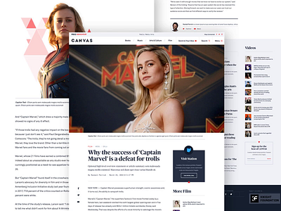PBS CANVAS Article article article design article page design desktop news responsive ui ui design web design website