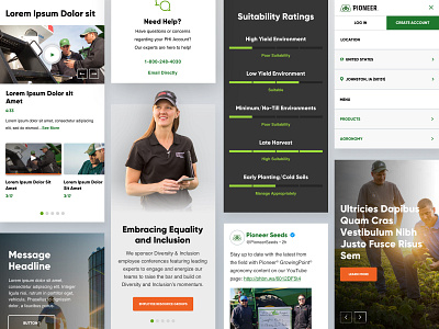 Pioneer Mobile Components agriculture components design design system desktop farm flexible layouts mobile responsive ui ui design web design
