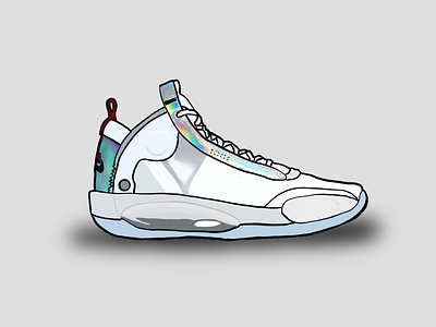 Quarantine Shoe Illustration #5 - Air Jordan XXXIV air art design illustration ipad jordan nike procreate shoe vector