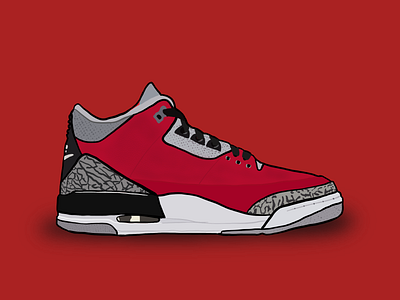 Quarantine Shoe Illustration #7 - Air Jordan III "Chi" art design illustration ipad jordan line nike procreate shoe vector