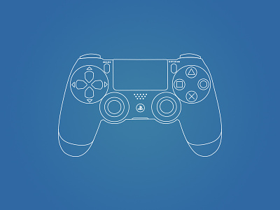 Playstation 4 Flat Icon design flat gaming icon line playstation ps4