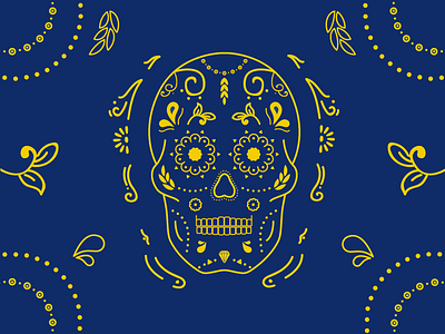 Dia de los Muertos art dead illustration line pattern skeleton skull