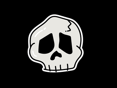 Skull Sticker design halloween illustration line scary skull sticker