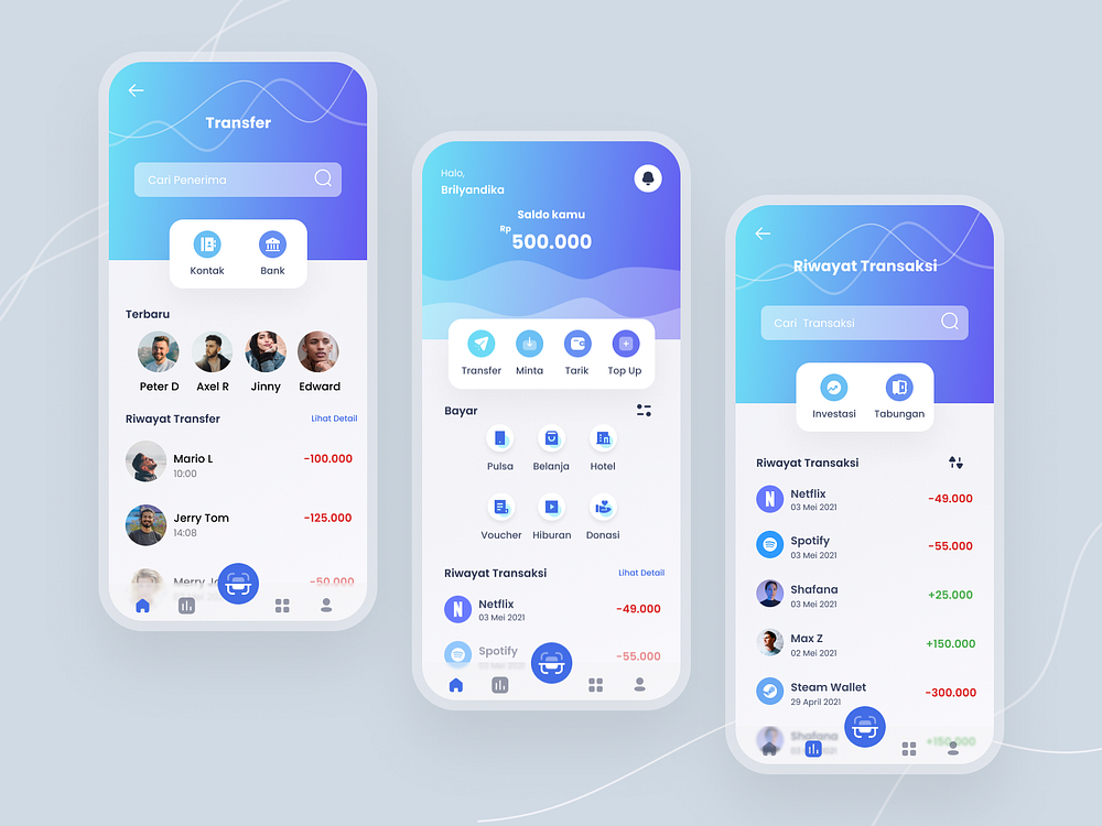 E-Wallet App by Brilyandika Andhana on Dribbble