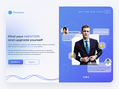 Simple Hero Section blur design design app e learning gradient landingpage learning learning app uidesign ux design web webdesign