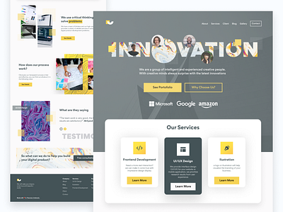 Innov Agency Landing Page agency blur clean gradient landingpage minimalist tech ui ui design uxui web webdesign yellow