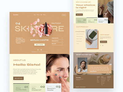 Skincare Cantika Landing Page company profile design landingpage skincare skincare page ui ui design ux design ux ui web webdesign