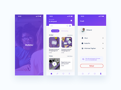 Rungu App clean clean design design design app health app mental health mobile mobile app design online ui uidesign ux ui ux design