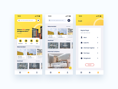 Papan Nomaden - Hotel App clean clean ui design design app finder hotel gradient hotel hotel app kost mobile mobile app design uidesign ux ui ux design villa villa app