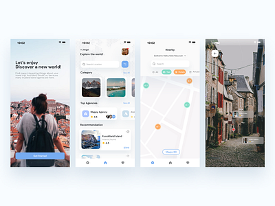 TRVL Apps blur clean ui design design app gradient hotel mobile mobile app design taxi travel ui uidesign ux ui ux design