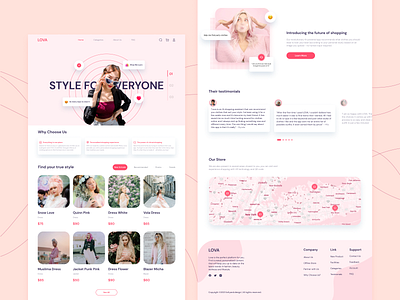 LOVA - Fashion Landing Page clean clean ui commerce design ecommerce fashion fashion landingpage landingpage minimalist pink shop shop landingpage ui uidesign ux design webdesign website