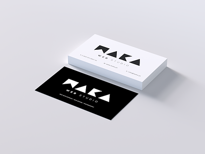 Waka Business Cards black business cards cards design logo minimal visit cards white