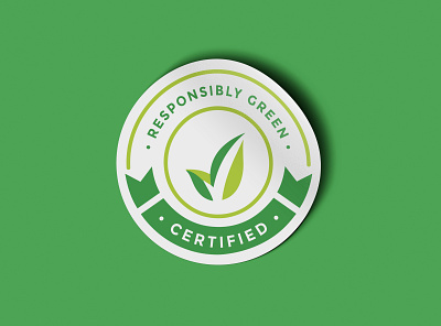 Responsibly Green Sticker certified green green logo mockup recycle responsible sticker