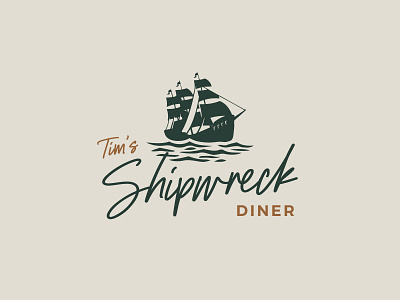Tim's Shipwreck Logo boat diner logo logos northport ocean sea ship shipwreck