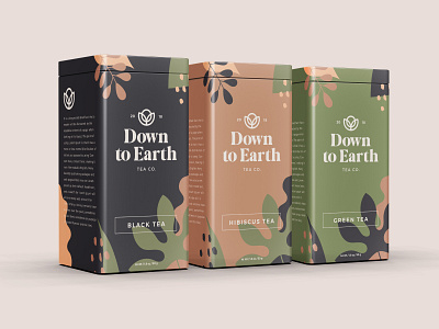 Down To Earth - Tea Can branding down to earth forsale green logo mock up mockups packaging pattern tea teal