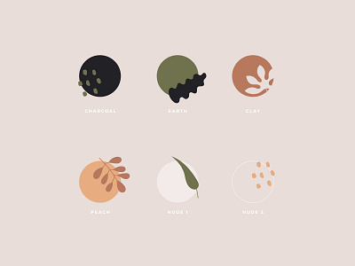Down To Earth - Branding Elements abstract brand branding color color palette colors combo foliage leaf pattern sheet spec tea tropical