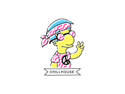 Chillhouse bart hippie hippy hipster lisa loser millhouse pattern peace simpson simpsons