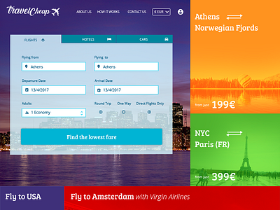 Travelsite Homepage booking travel