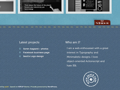 website footer