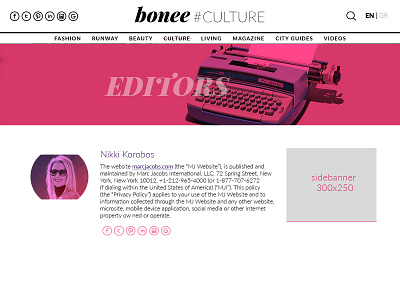 Fashion Website Editor Page