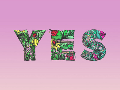 yes 90s bold colourful contemporary drawing font illustration photoshop sketchbook type typography vibrant