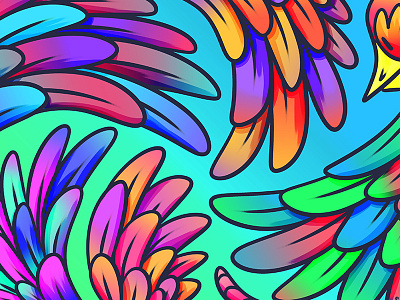 featherz 90s bold clean colourful contemporary drawing illustration original photoshop sketch sketchbook vibrant