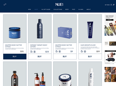 Website shope cosmetics cream ecommerce label packaging logo product skincare web design website