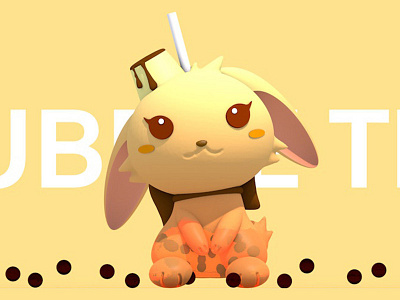 Bubble Tea Rabbit 2.5d 3d 3d art bubble tea bubbletea c4d design drink illustration rabbit toy toy design