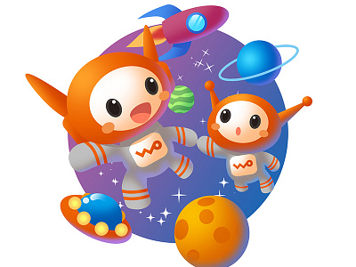 Mascot design astronaut cosmos illustration mascot planet rocket star universe