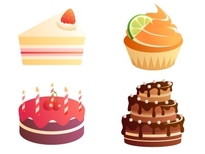 cake icon birthday cake candle cherry chocolate icon illustration orange strawberry