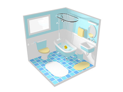 bathroom 3d 3d art bathroom c4d cube