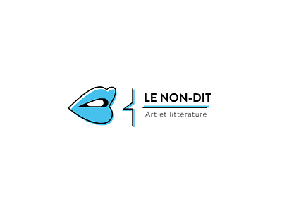 Logo Le-Non-Dit art blue book brand identity logo magazine mouth silence speech bubble