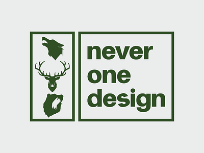 neverone design logo 2019 animals bear brand branding deer freelance graphic design green logo neveronedesign visual identity wolf