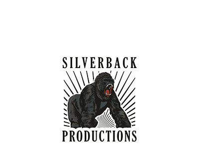 Silverback Productions logo version 2 animals ape brand branding design freelance gorilla graphic design graphic design head logo production silverback vector