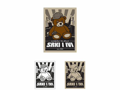 Srki & Ivi logo, 2016 bear boombox design freelance graphic graphicdesign hiphop logo marijuana plush rap rectangle stuffed teddybear urban