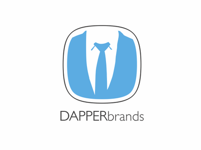 DapperBrands logo round square silhouette serious elegant masculine manly shirt tie suit blue minimalist modern badge icon contest niche brand logo dapper
