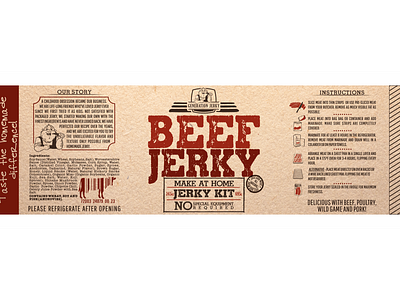 Generation Jerky Label beef brand chicken distressed fontfont hipster instructions jar jerky kit label logo marinad paper pork retro sauce typeface vintage