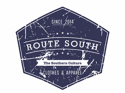 Route South logo #3 americana apparel blue brand circular clothing contest graphic design gray iso label lifestyle logo retro retro badge round route south tshirt usa