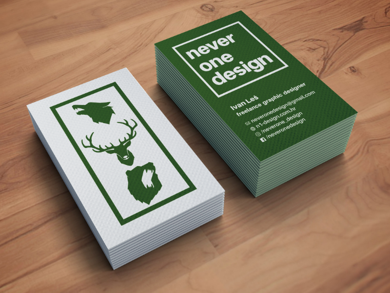 neverone design business card mockup branding minimal slavic bear deer wolf card business businesscard design graphicdesign