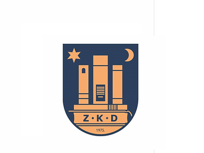 Logo suggestion 04, "A La Zagreb", for a contest book brand branding capital coatofarms croatia library logo modern shield simple society zagreb