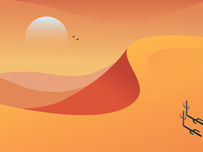 Sand dunes sunset debut desert design illustration illustrator sand dunes sunset typography yellow