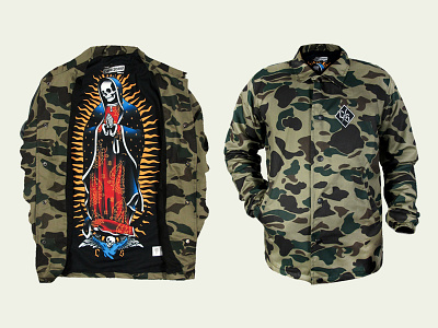 Maria de Guadalupe camo clothing de guadalupe jacket maria print skull