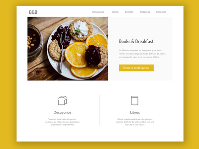 Books And Breakfast ui ux visual design web design